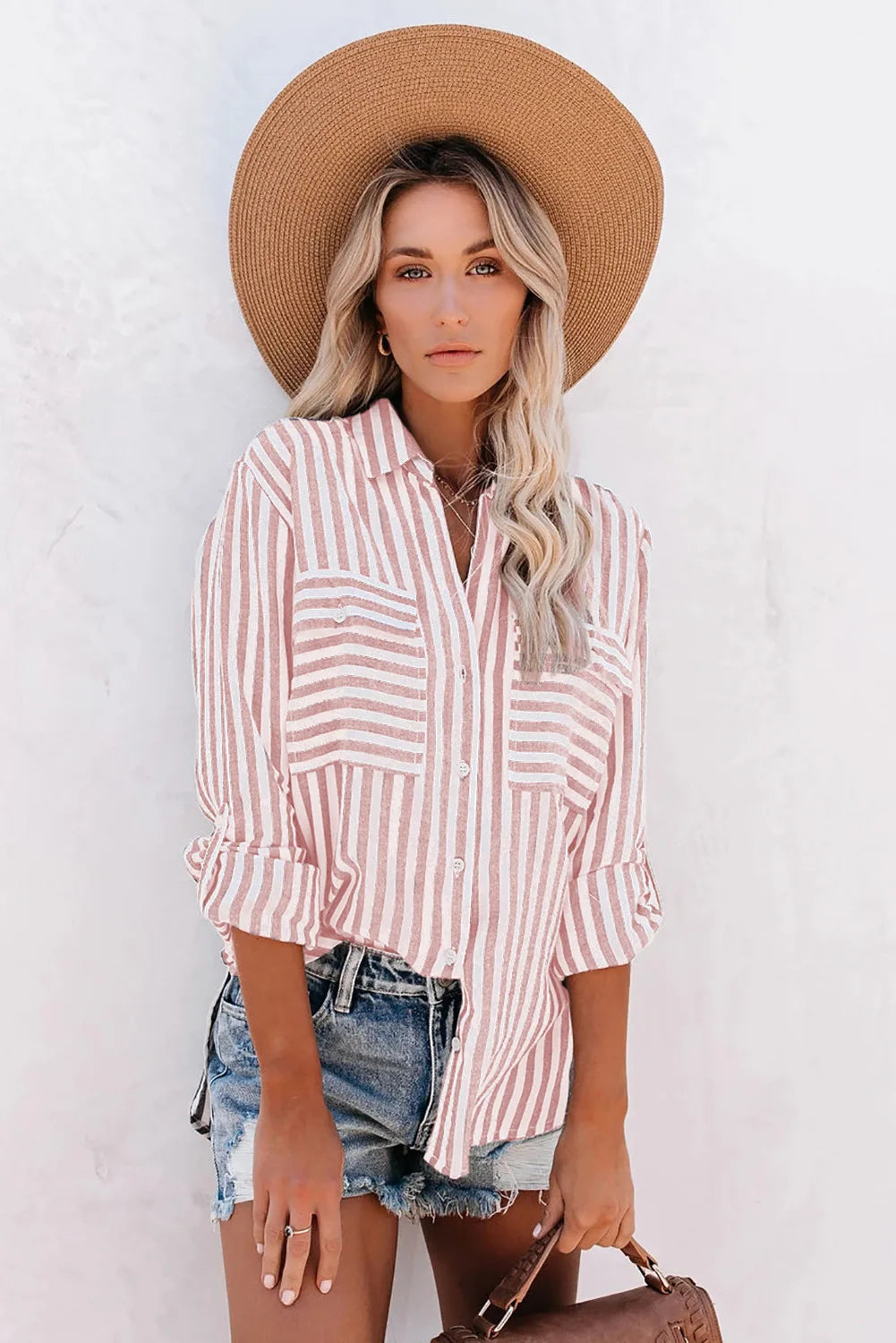 Idalia Blouse | Damesblouse met ademende stof en tijdloos streepdessin