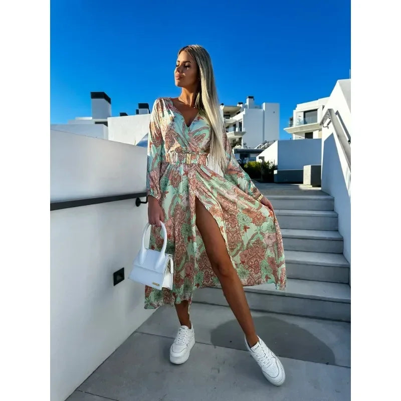 Iliana - Jurk Met Slanke Tailleprint