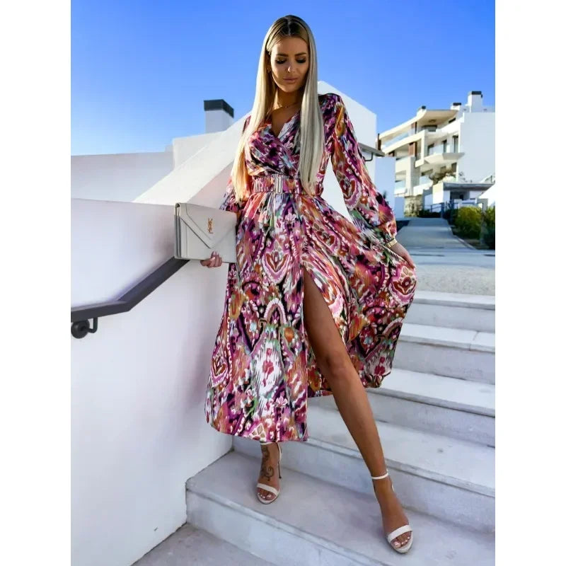 Iliana - Jurk Met Slanke Tailleprint