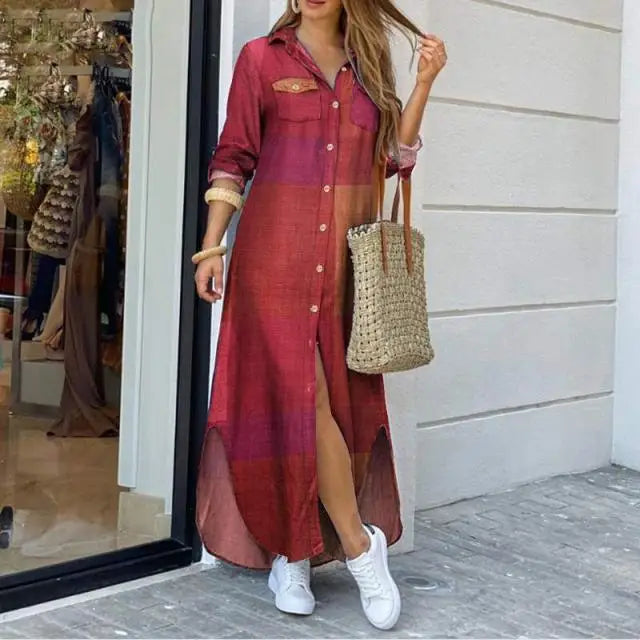 Ilse Jurk – Dames – Lange Denim Overhemdstijl met Tijdloze Elegantie