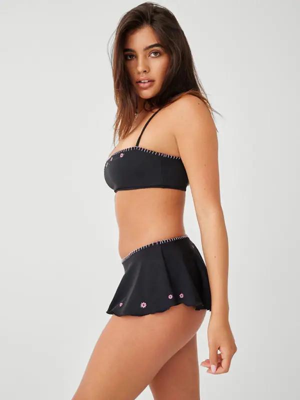 Nieuwe splitrok-stijl sexy bikini met hoge taille en bretels