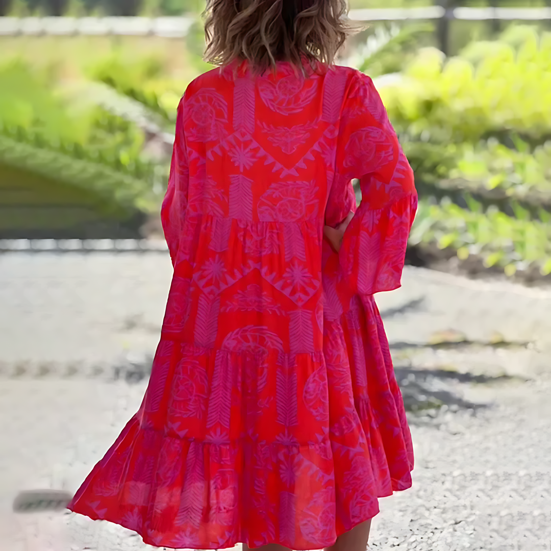 Stylish zomerse lange mouwen jurk