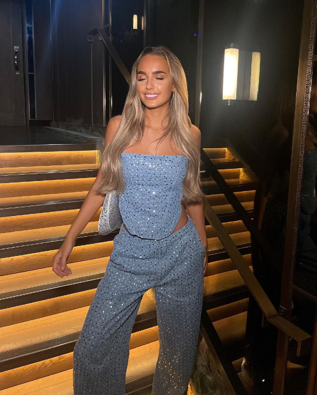 Annelijn | Dames Glitter Set met Strapless Top en Rechte Broek – Fonkelende Partylook met Luxe Comfort