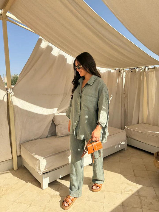 AYLIN - Luxe Linnen Zomers Set voor Dames