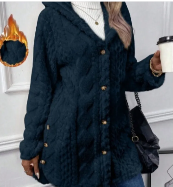 Gebreid Vest met Capuchon | Dames vest van zacht teddy-materiaal