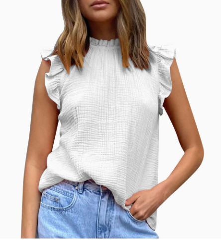 Isabelle | Dames T-shirt – Relaxed Fit – Geplooide Hals & Ruchemouwen – Natuurlijke Vezels