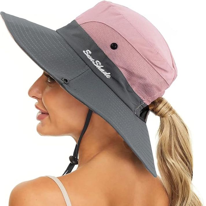 Dames UV-Beschermende Hoed – Met Verstelbare Band, Geschikt voor Zomer en Outdoor Activiteiten