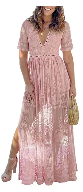 Marieke | Vrouwen Maxi Jurk met Kanten Detail – Elegant, Tijdloos en Chic