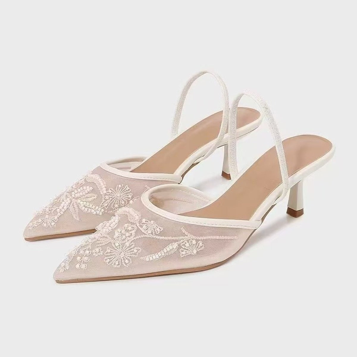 Dames Slim Fit Heels – Geschikt voor Feestelijke Gelegenheden, Met Borduursels