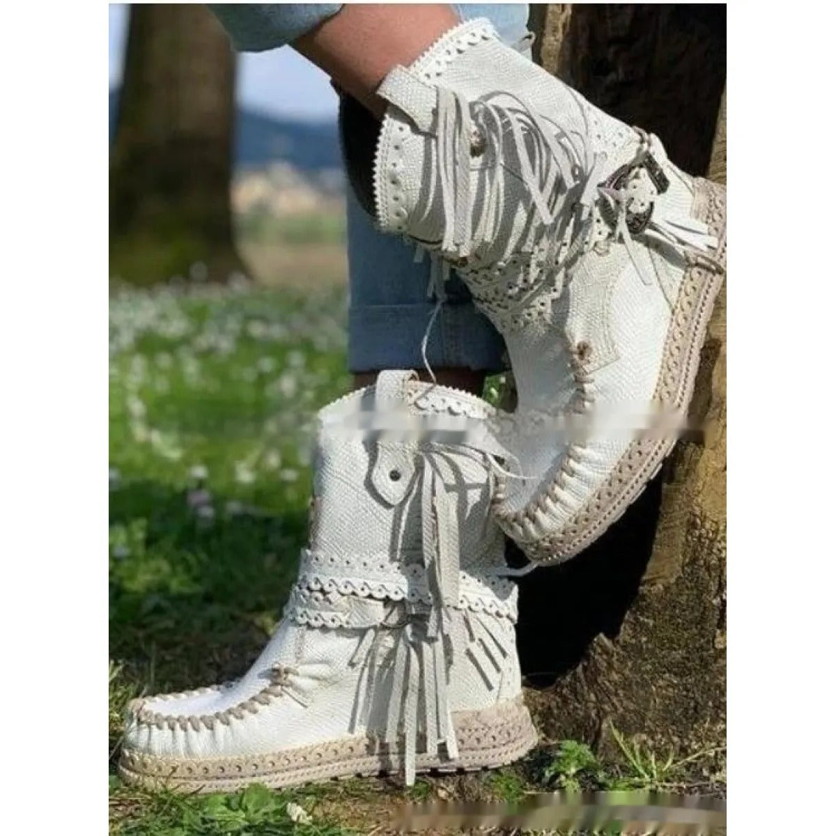 Boho westernlaarzen met franjes