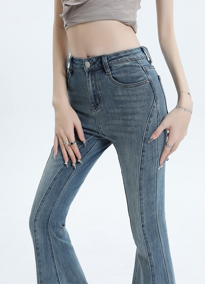Jolette flared jeans dames | Denim broek met zakken en elegante pasvorm