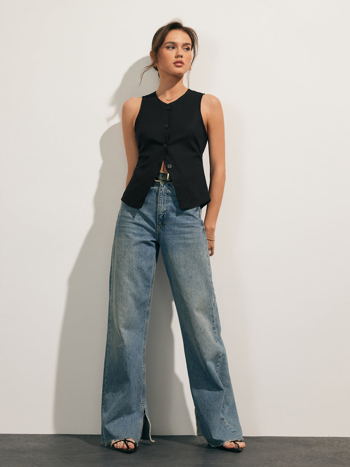 Jackie | Dames tanktop met linnenmix en ronde hals voor casual looks