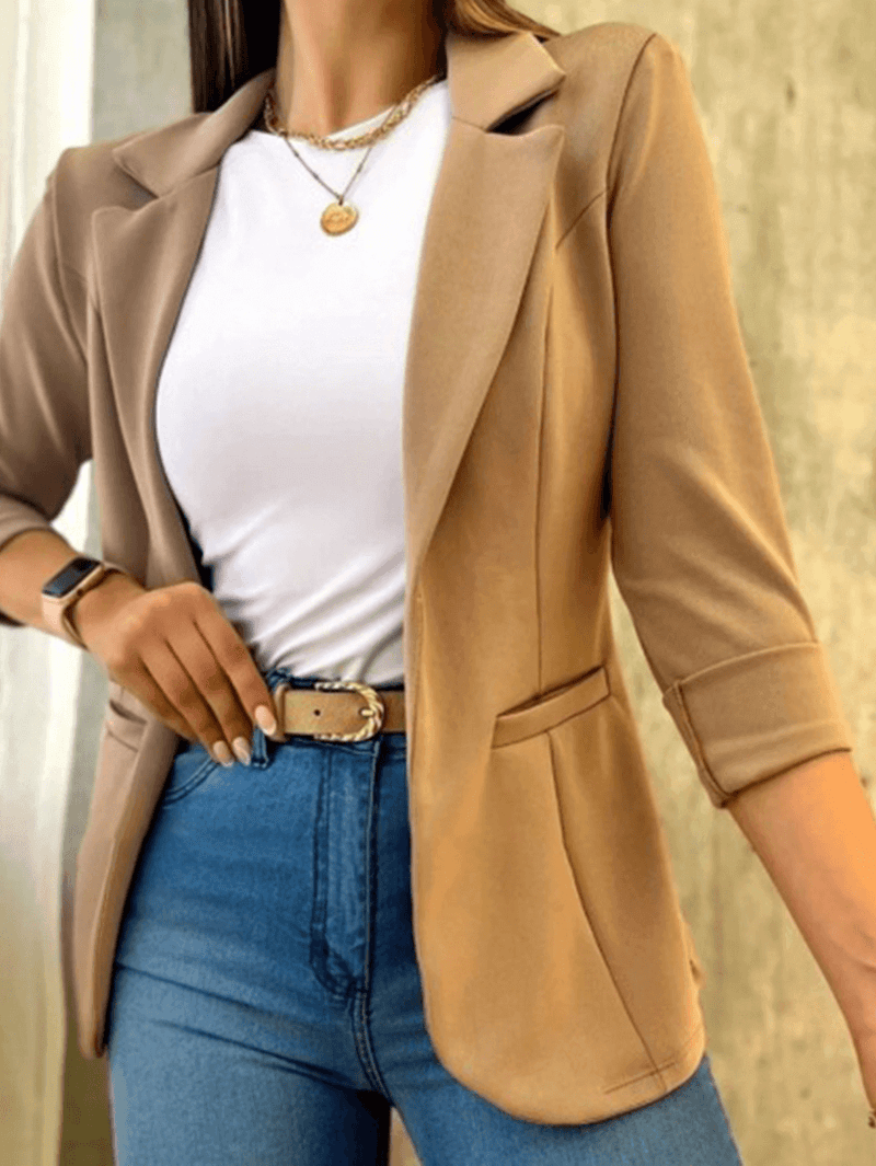 Jaisley - Pastel Blazer Met Zakken Elegant Damesmode