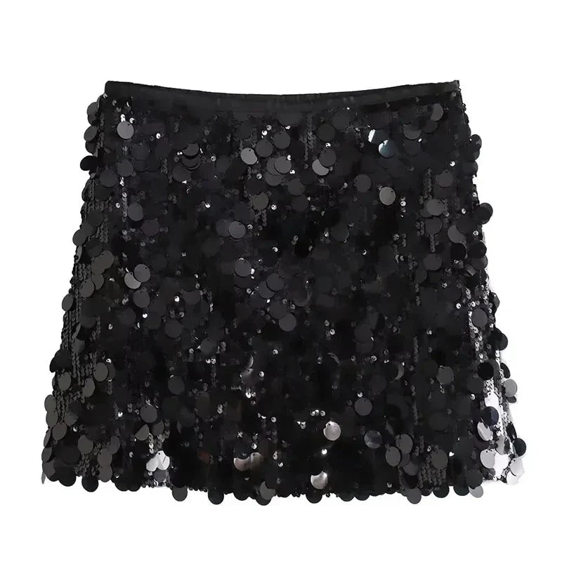 Dames Paillettenrok – Hoge Taille en Glanzend Glamourdesign voor Feestelijke Looks