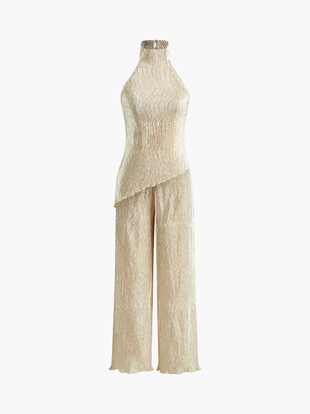 Juvina - Crop Top Met Wijd Uitlopende Broek
