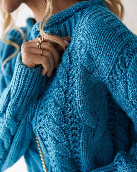 Kelly trui dames | Blauwe trui met zachte stof en comfortabele pasvorm