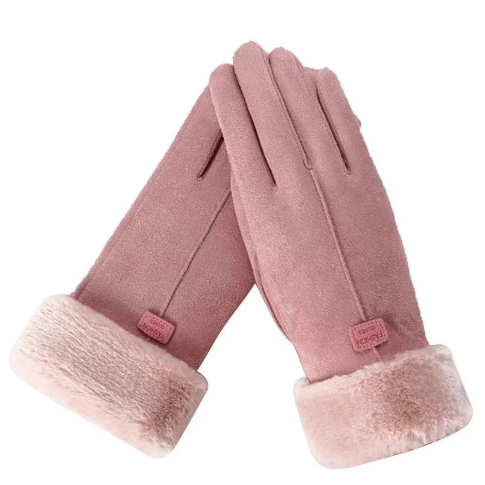 Geïsoleerde Waterdichte Handschoenen | Dames Handschoenen met Bonten Rand en Luxe Warmte