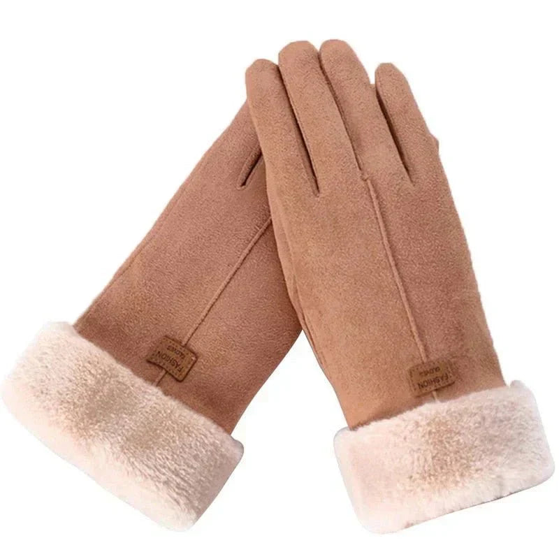 Geïsoleerde Waterdichte Handschoenen | Dames Handschoenen met Bonten Rand en Luxe Warmte