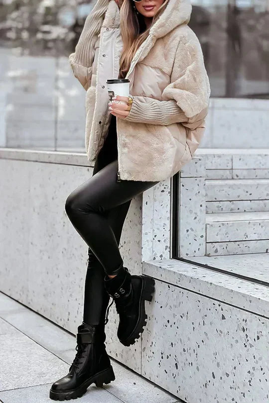 Kris Oversized Winterjas | Damesjas met capuchon en veelkleurig design