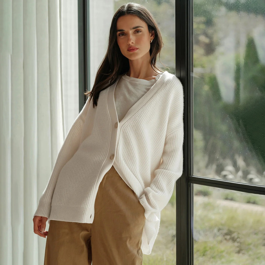 Lacey oversized vest dames | Luxe kasjmier vest met relaxte pasvorm en lichtgewicht comfort