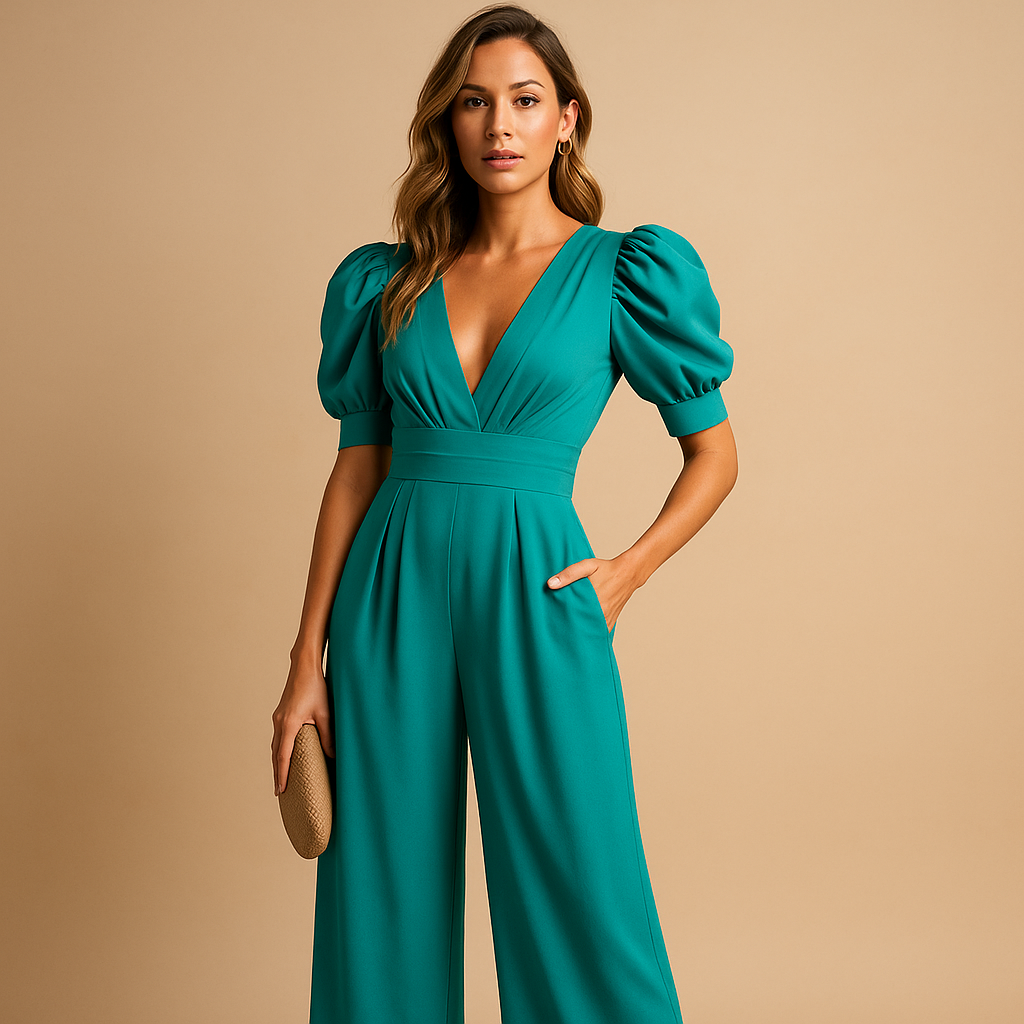 Dames Lange Jumpsuit – Elegant en Getailleerd