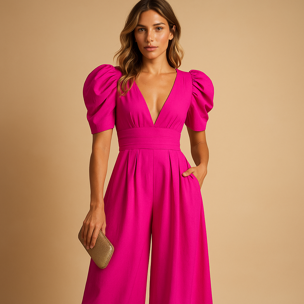 Dames Lange Jumpsuit – Elegant en Getailleerd