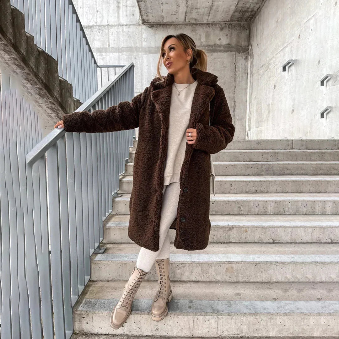 Lange Teddy Jas | Dames winterjas met luxe uitstraling en ultieme warmte