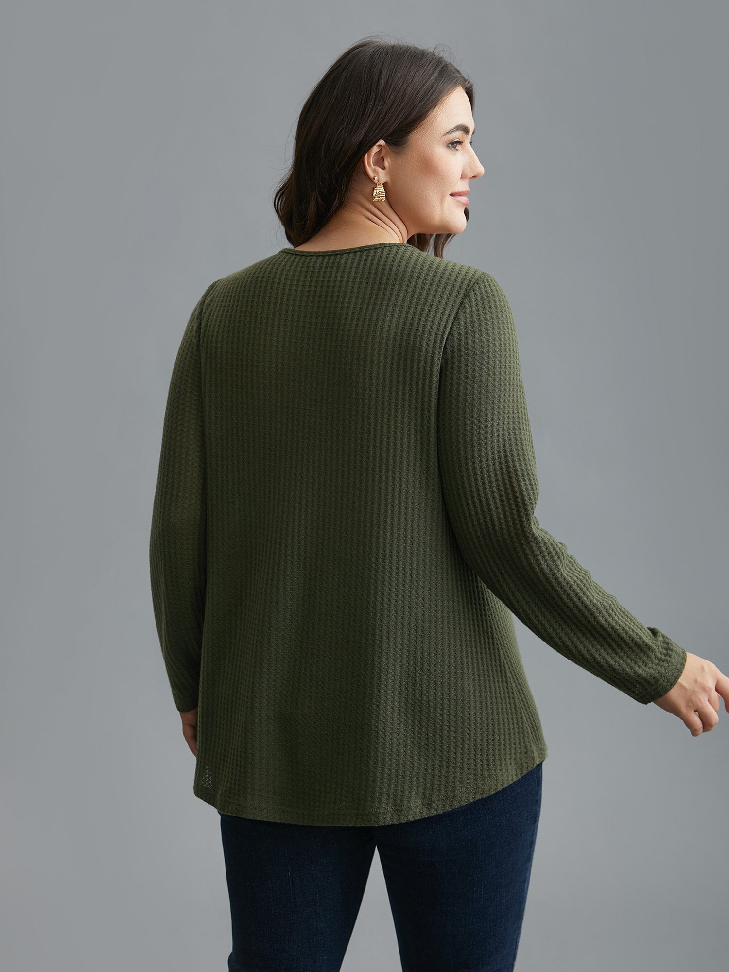 Lavinia - Gebreide top met halve rits en klepdetailzakken