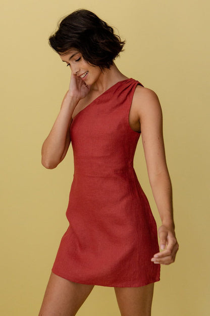 Lielle - Elegante en Comfortabele One Shoulder Jurk