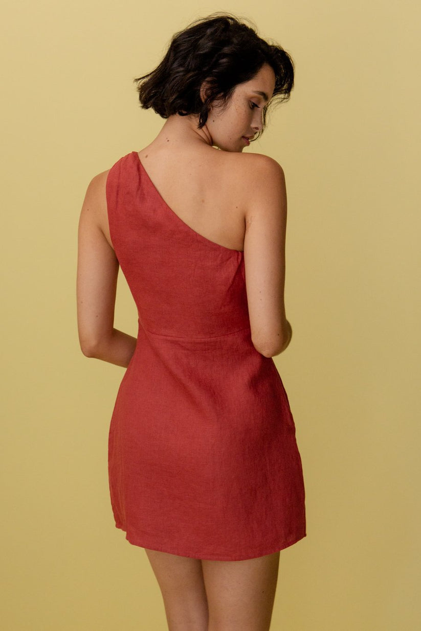 Lielle One-Shoulder Jurk | Zomerjurk voor Dames met Asymmetrisch Design en Luchtige Stoffen