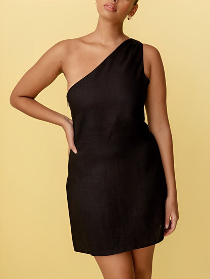 Lielle - Elegante en Comfortabele One Shoulder Jurk