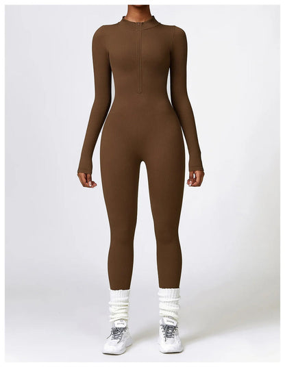 Lonnie - Jumpsuit Met Rits En Lange Mouwen
