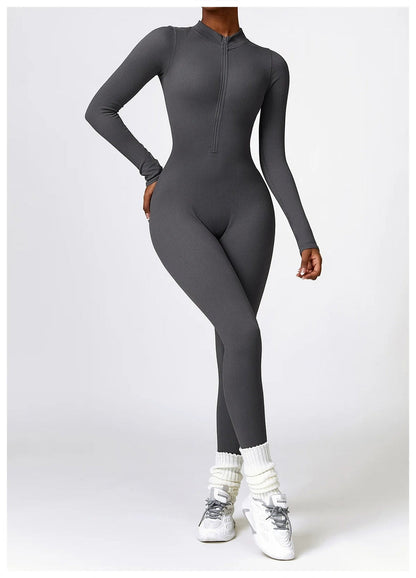 Lonnie - Jumpsuit Met Rits En Lange Mouwen