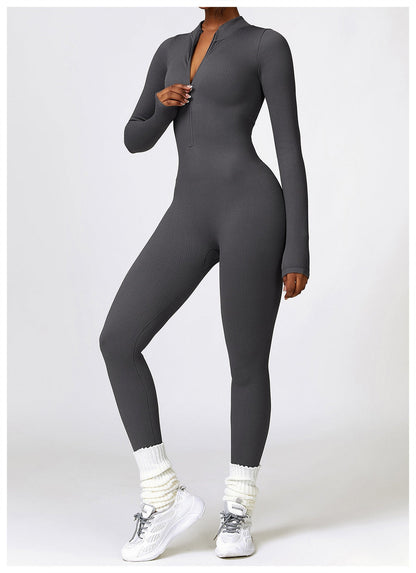 Lonnie - Jumpsuit Met Rits En Lange Mouwen