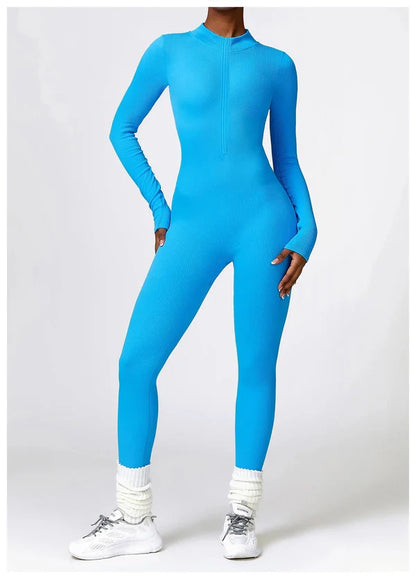 Lonnie - Jumpsuit Met Rits En Lange Mouwen