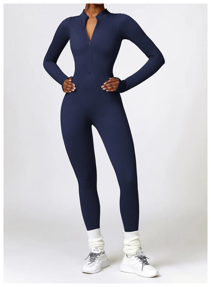 Lonnie - Jumpsuit Met Rits En Lange Mouwen