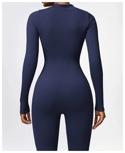 Lonnie - Jumpsuit Met Rits En Lange Mouwen