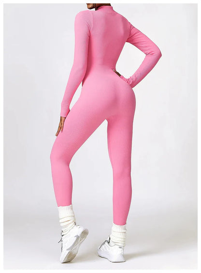 Lonnie - Jumpsuit Met Rits En Lange Mouwen