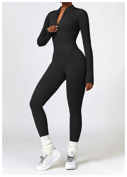 Lonnie - Jumpsuit Met Rits En Lange Mouwen