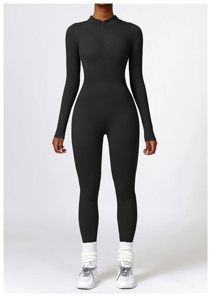 Lonnie - Jumpsuit Met Rits En Lange Mouwen