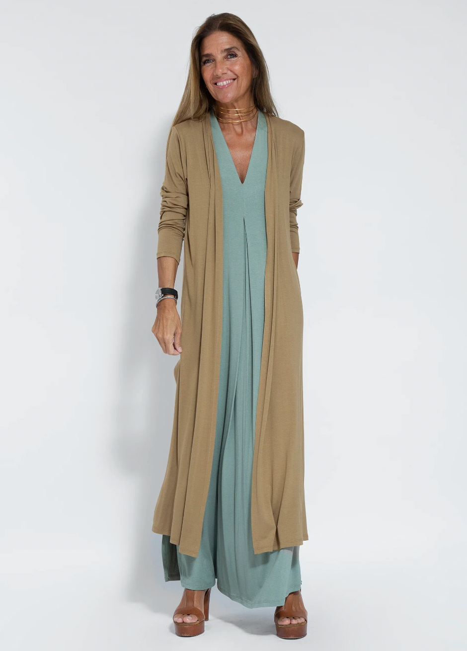 Lonny | Lange damesjurk met bijpassend vest in boho-stijl voor een elegante en veelzijdige zomerlook