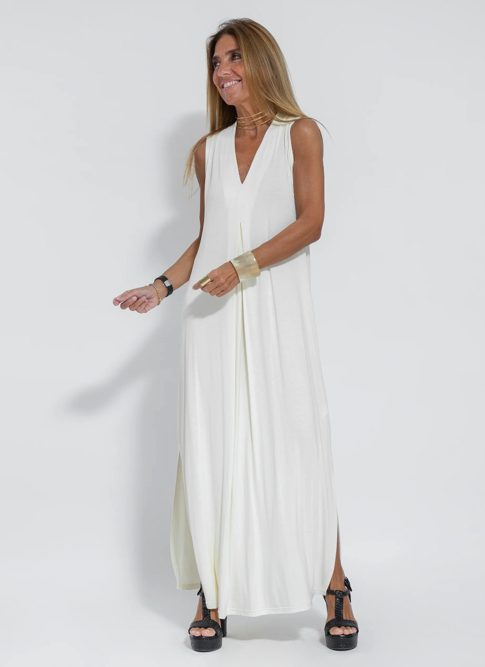Lonny | Lange damesjurk met bijpassend vest in boho-stijl voor een elegante en veelzijdige zomerlook
