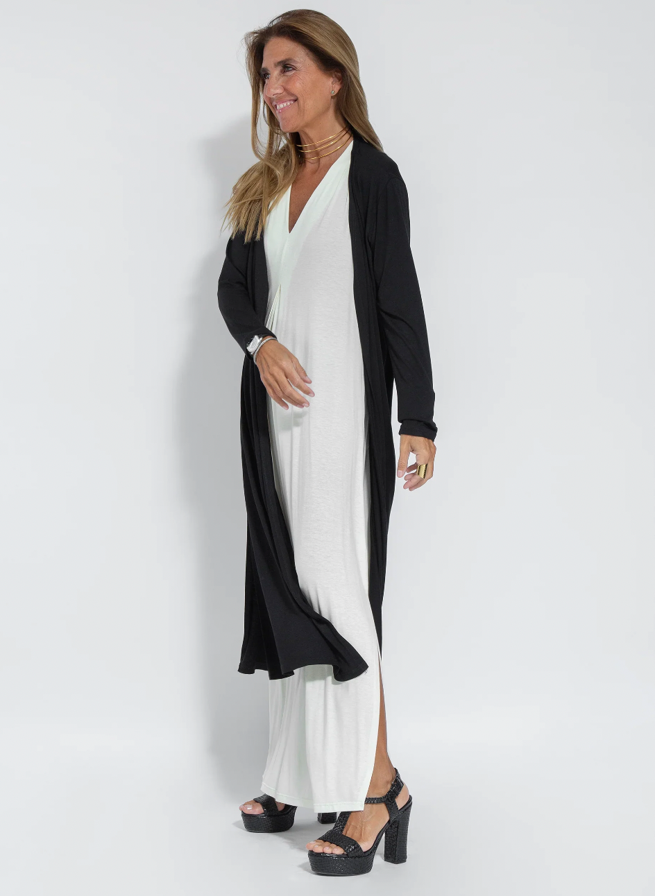 Lonny | Lange damesjurk met bijpassend vest in boho-stijl voor een elegante en veelzijdige zomerlook