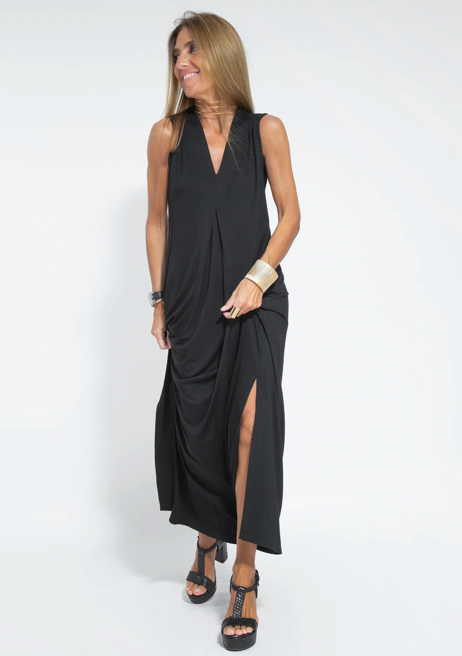 Lonny | Lange damesjurk met bijpassend vest in boho-stijl voor een elegante en veelzijdige zomerlook