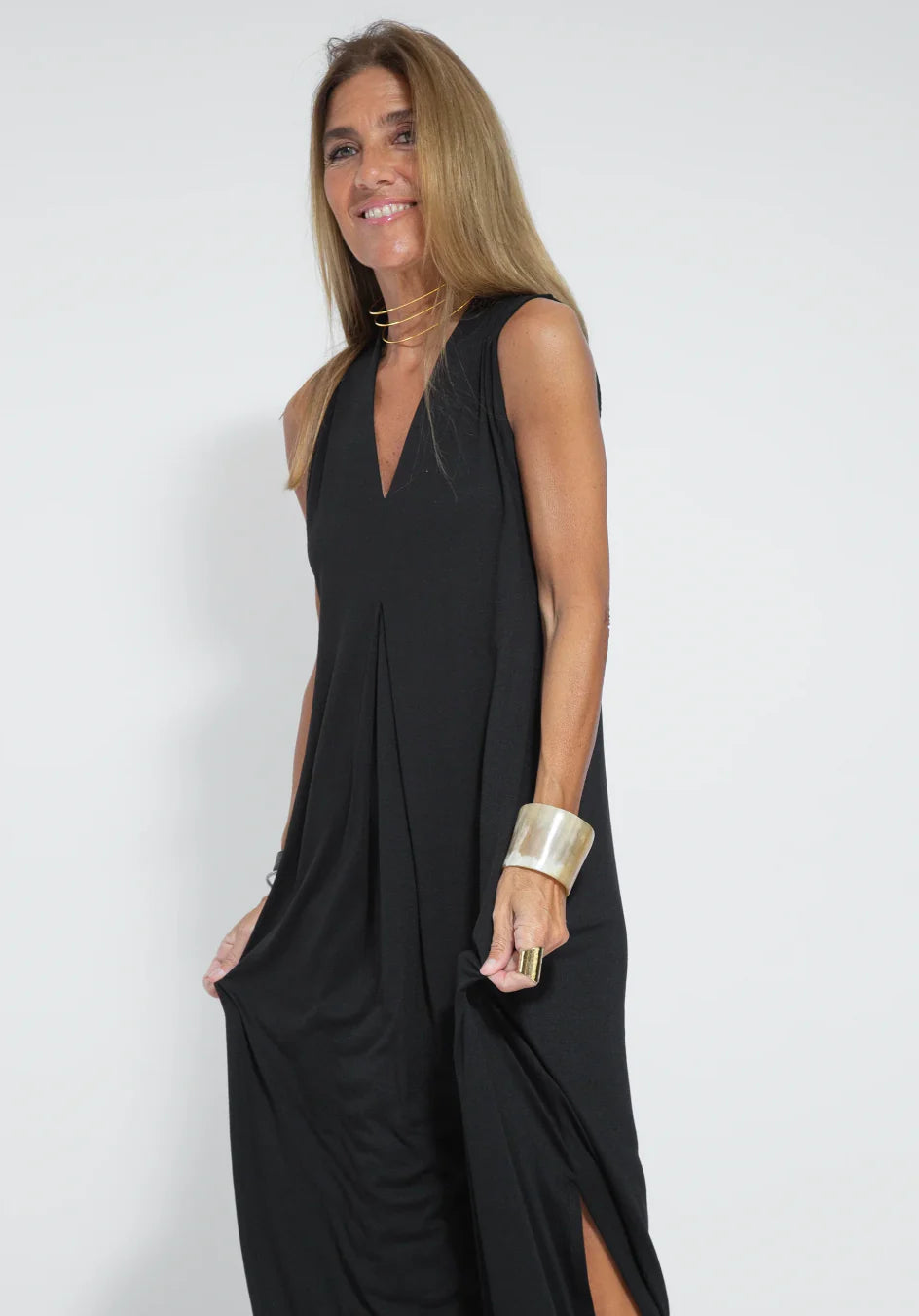 Lonny | Lange damesjurk met bijpassend vest in boho-stijl voor een elegante en veelzijdige zomerlook