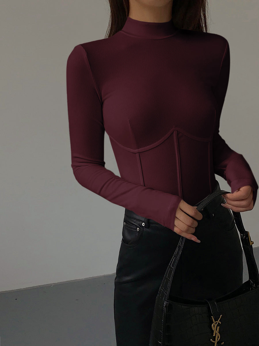 Lucy - Slim T-shirt met Nephals en Bies