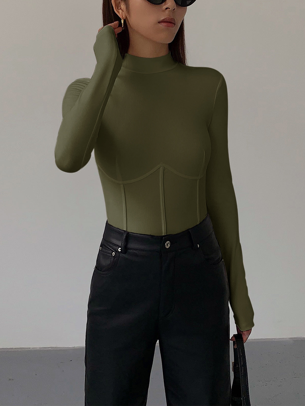 Lucy - Slim T-shirt met Nephals en Bies