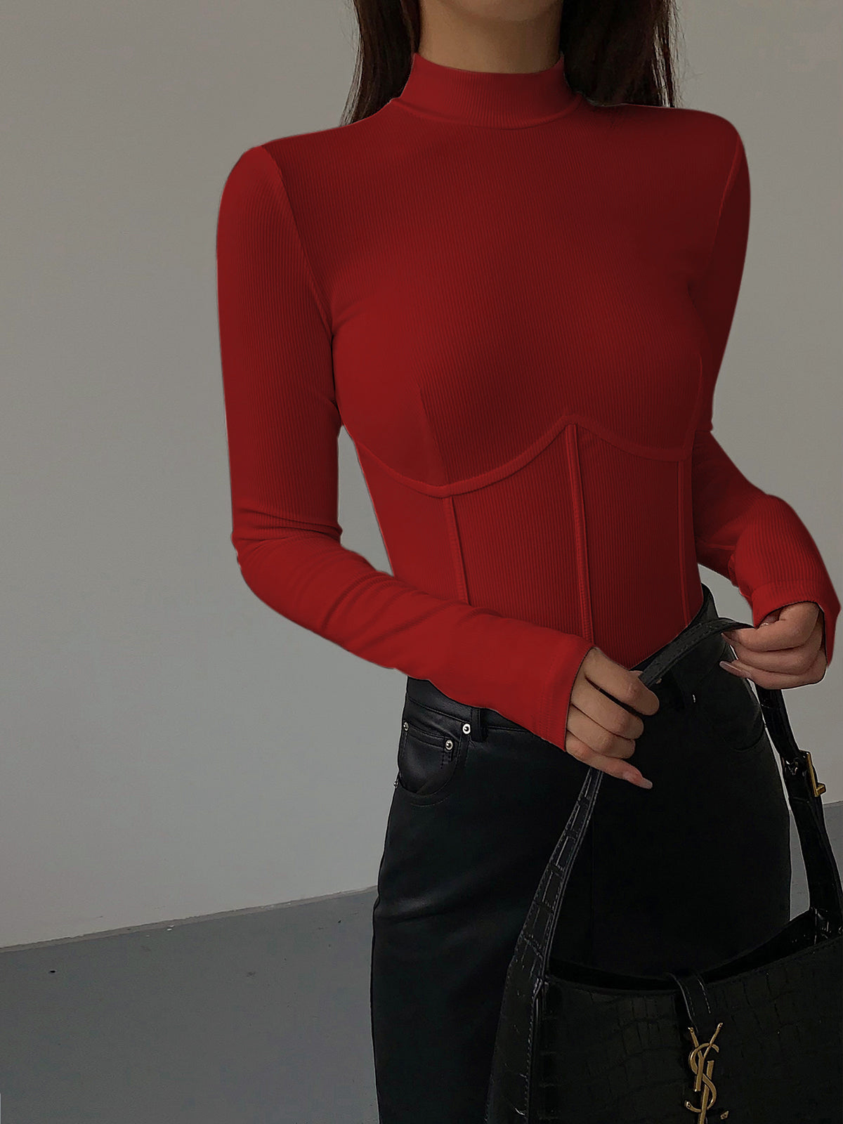 Lucy - Slim T-shirt met Nephals en Bies
