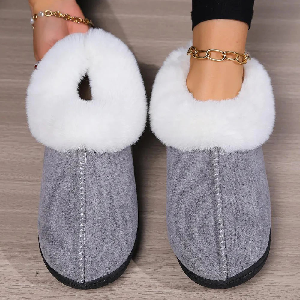 Luxe pluizige pantoffels voor dames