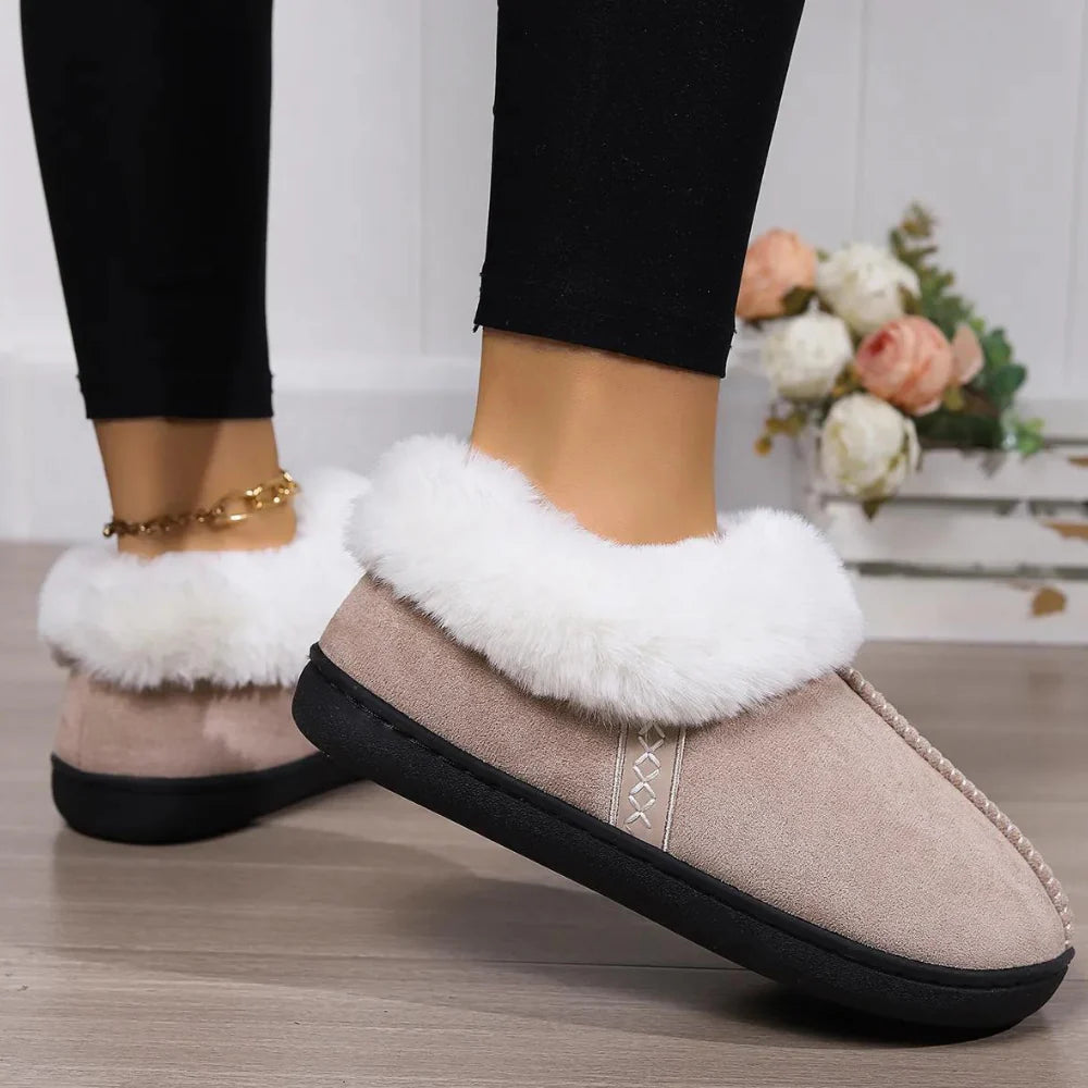 Luxe pluizige pantoffels voor dames